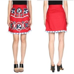 March11 Aliona Embroidered Linen Mini Skirt Size Small S